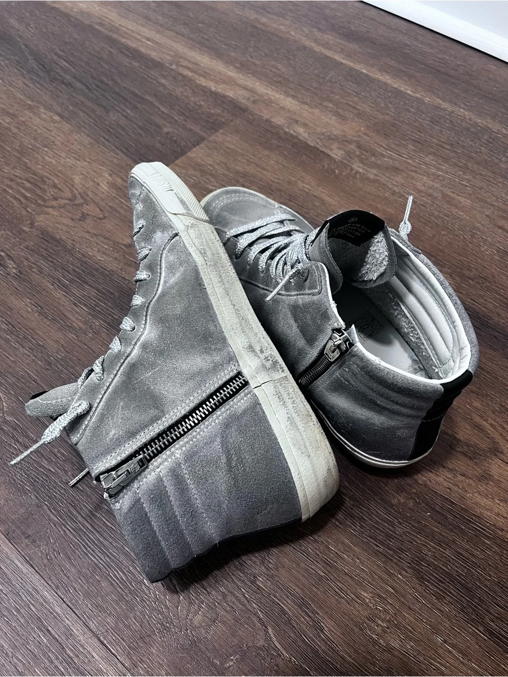 Golden Goose Silver Suede High-Top Slide Size 40